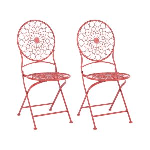 Conjunto de 2 cadeiras de jardim scario metal vermelho