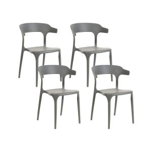 Conjunto de 4 cadeiras de jardim gubbio cinzento