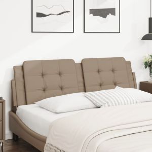 Almofadão de cabeceira 160 cm couro artificial cappuccino ptob6665