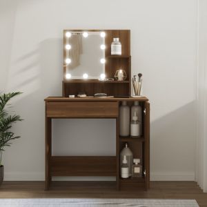Toucador com LEDs 86,5x35x136 cm cor carvalho castanho pt8452