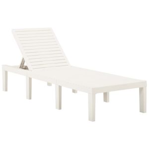 vidaXL tumbona de plástico blanco