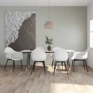Cadeiras de jantar 6 pcs pp branco
