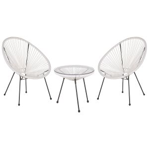 Conjunto bistro acapulco ii rattan sintético branco