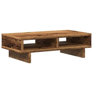 Suporte para monitor de mesa móvel de escritório em madeira velha 50 x 27 x