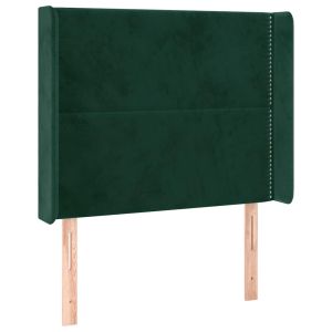 vidaXL cabeceira de veludo com encosto alto verde escuro 103x16x118/128 cm