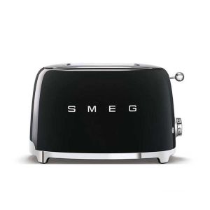 Torradeira smeg tsf01bleu preto - 2 ranhuras extra largas - bandeja de miga