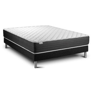 Pack sommier colchão vital memo one 140 x 220 cm sommier em kit preto