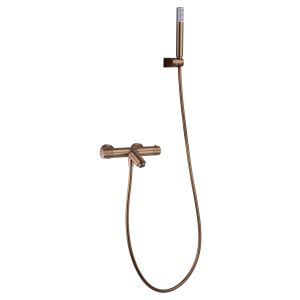 Misturador termostático banheira-duche ouro rosa em aço e latão