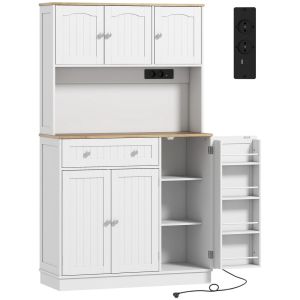Armário de cozinha 100x40x173 cm mdf color blanco Homcom, casa - cozinha