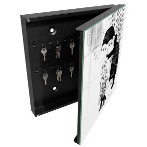 Caixa de chaves de parede decorativa 30x30x5, abertura à direita tulup