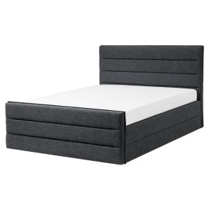 Cama tecido valbonne 160 x 200 cm cinzento escuro