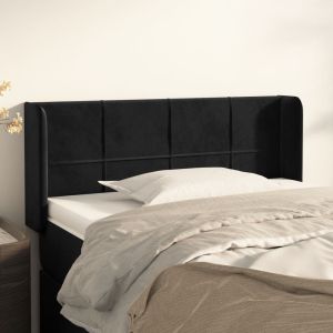 Cabeceira de cama c/ abas veludo 83x16x78/88 cm preto ptob4633