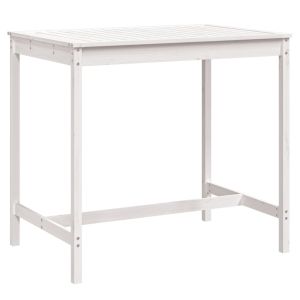 Mesa de jardim 121x82,5x110 cm madeira de pinho maciça branco