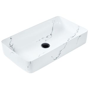 Lavatório de bancada hopi 61 x 35 cm cerâmica mármore branco