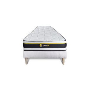 Conjunto de estrado branco + colchão sleepfit soft (90x190 cm - espuma- alt