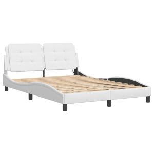 vidaXL estructura de cama con LED sin colchón zadar blanco 140x200 cm