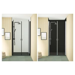 Ondee - kit  paneles murales nicho  120cm blanco/negro perfil negro
