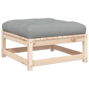 vidaXL taburete de jardín con cojín madera maciza de pino