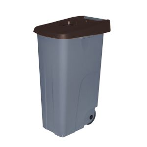 Recipiente de reciclagem aberto denox 110l marrom - 420x570x880 mm