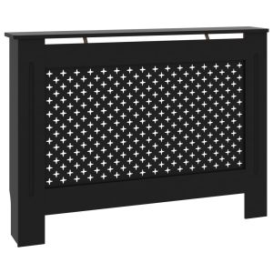 Cobertura de radiador 112x19x81,5 cm mdf preto