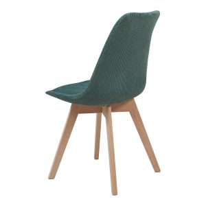 Conjunto de 6 cadeiras de jantar fläten veludo cotelê  82x49x54cm verde
