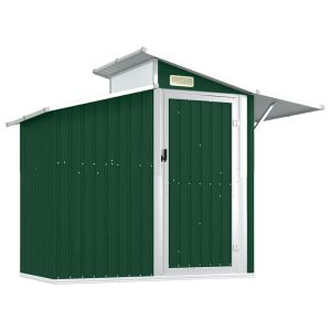 Abrigo de jardim 270x130x208,5 cm aço galvanizado verde