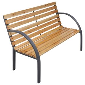 vidaXL banco de jardín madera maciza abeto 112 cm