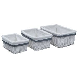 3 pcs conjunto de cestos de encastrar saLGueiro branco