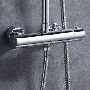 Kibath torneira de coluna chuveiro termostática acabamento cromado em latão