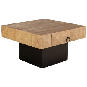 Mesa de centro de madeira marrom 81,5x86x46
