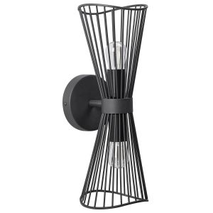 Candeeiro de parede parada metal preto