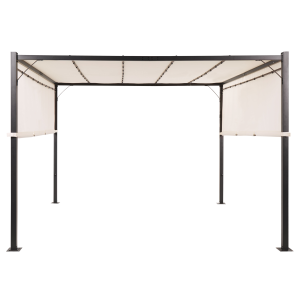 Pérgula de jardim LED parga 310 cm 310 cm metal creme