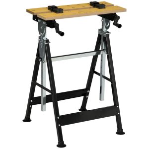 Bancada de trabalho 65cmx60.5cmx110cm metal, mdf bicolor Homcom