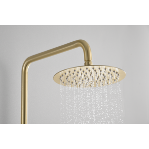 Chuveiro redondo padrão em aço inoxidável dourado escovado