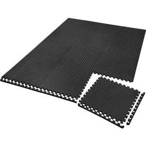 Conjunto de 12 tapetes de proteção antiderrapantes, preto 61 x 61 cm ud