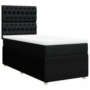 vidaXL cama box spring con colchón tela negro 80x200 cm