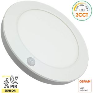 Plafond sensor de movimento circular 23cm, 18w, 3cct 3000k 4000k 6000k