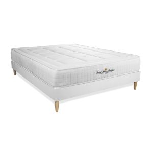Conjunto de estrado branco + colchão royal palace bedding balmoral (180x190