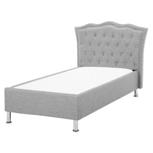 Cama tecido metz 90 x 200 cm cinzento claro