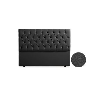 Cabeceira estofada capri pele sintética 160x120x12 cm - preto - moonia