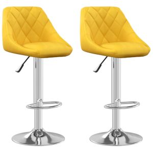 vidaXL taburete de cocina 2 unidades terciopelo amarillo mostaza