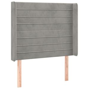 vidaXL cabecero con orejas de terciopelo gris claro 103x16x118/128 cm