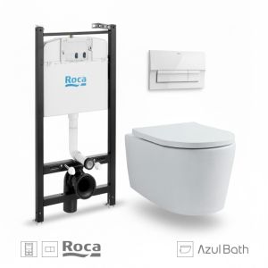 Pack roca active cisterna e botão branco new wc lia tornado azulbath