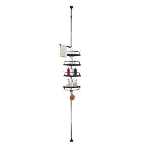 Prateleira telescópica banheiro 276-330 cm – 4 níveis – aço inoxidável
