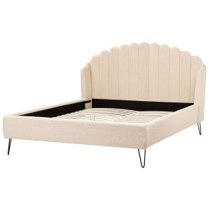 Cama bouclé ambillou 160 x 200 cm creme