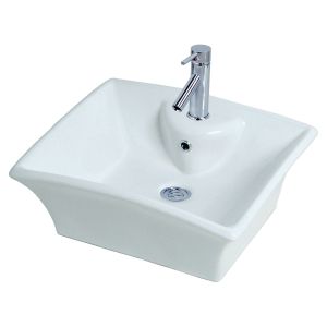 Ondee - lavatório retangular vesuve - 48x40cm - cerâmica - com transbordo