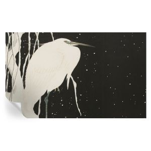 Papel de parede vinílico pássaro de inverno 416x254 tulup