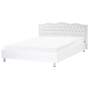 Cama pele sintética metz 180 x 200 cm branco