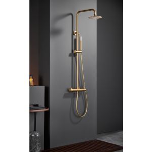 Conjunto chuveiro termostático monza ouro escovado-imex