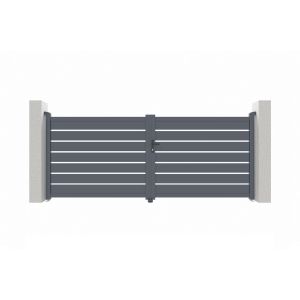 Portão de batente em aluminio 3,5m vogel 350b140 cinzento